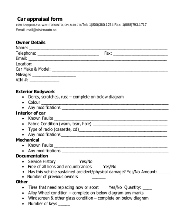 FREE 7+ Sales Appraisal Form Samples in PDF MS Word