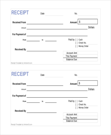 free 8 sample payment receipt forms in pdf ms word ms excel