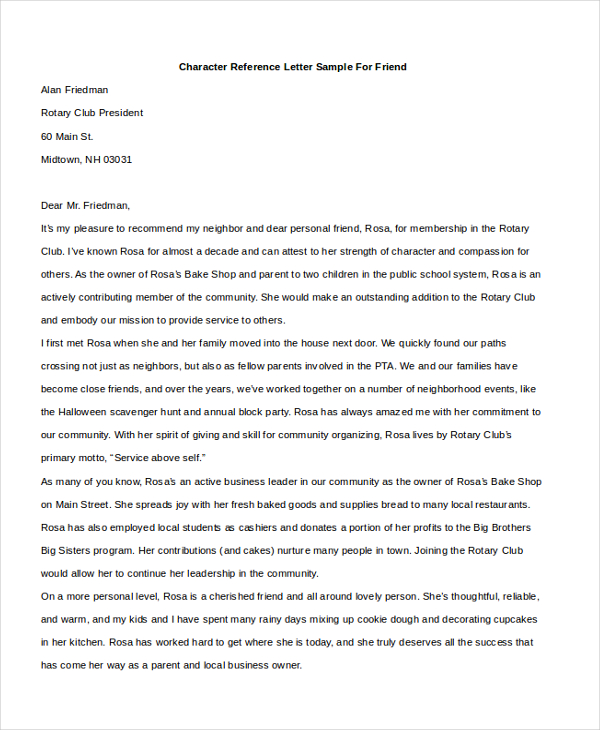 Country Club Recommendation Letter from images.sampleforms.com