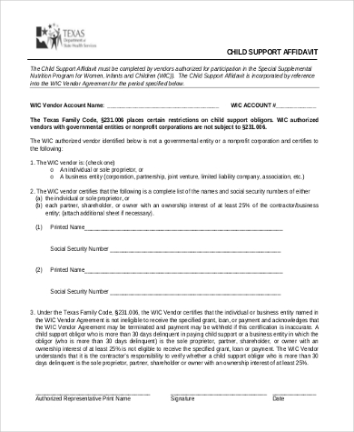 FREE 11+ Affidavit of Support Form Samples, PDF, MS Word, Google Docs