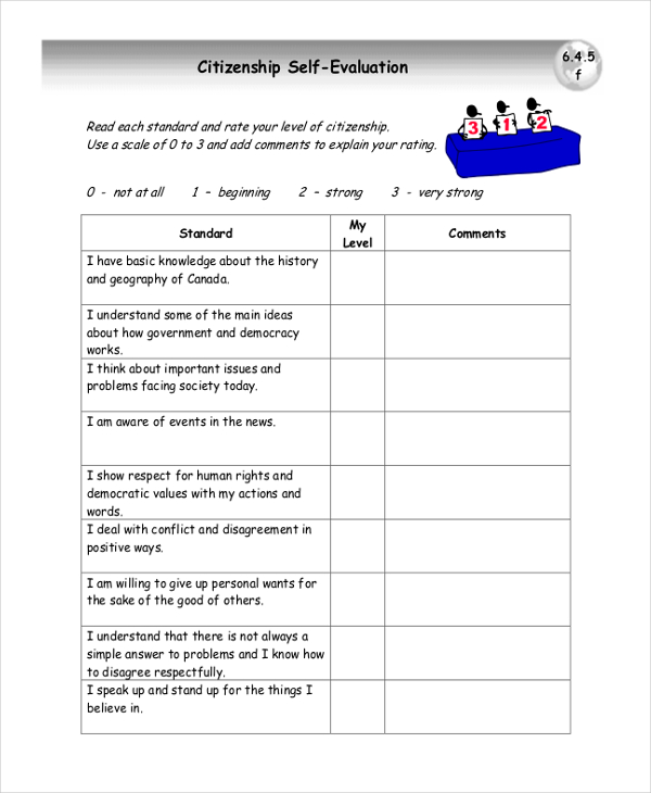 citizenship self evaluation