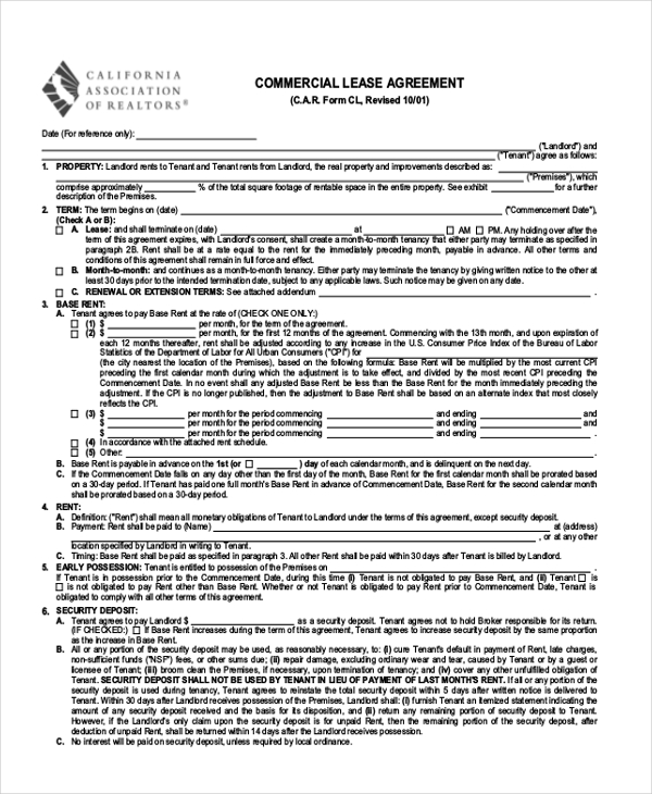 commercial lease agreement form1