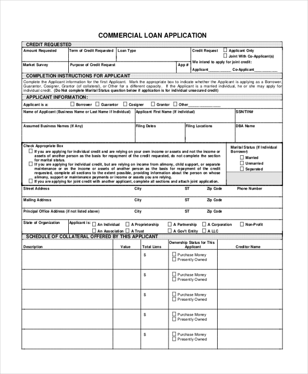 Commercial Credit Application Template from images.sampleforms.com