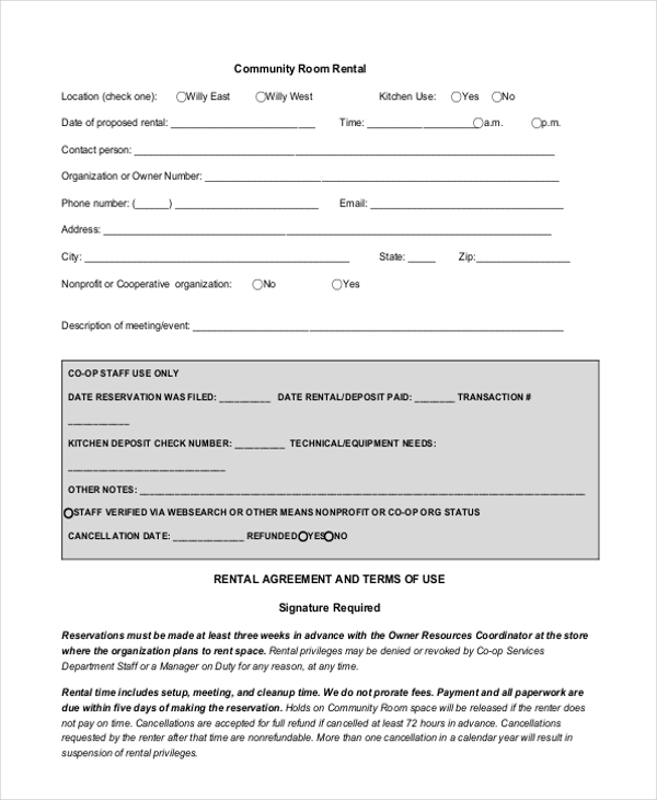 FREE 10+ Sample Room Rental Forms in PDF | MS Word