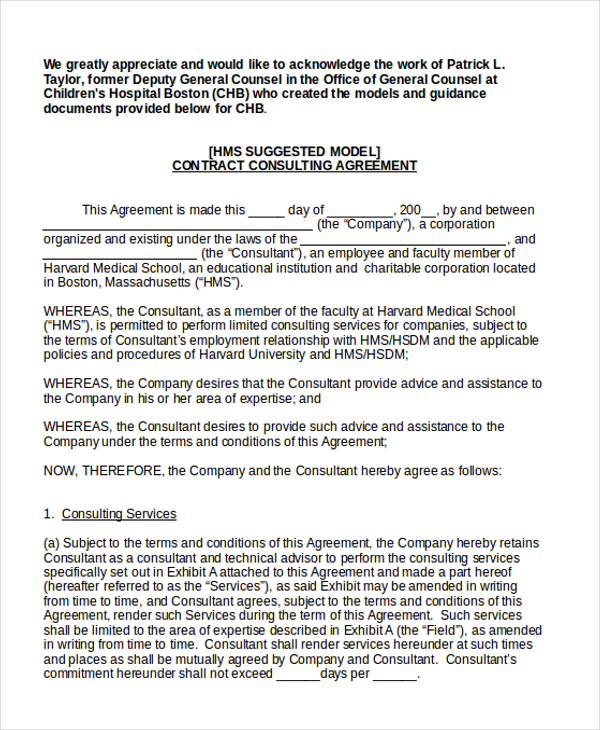 FREE 8+ Sample Consulting Agreement Forms in PDF | MS Word