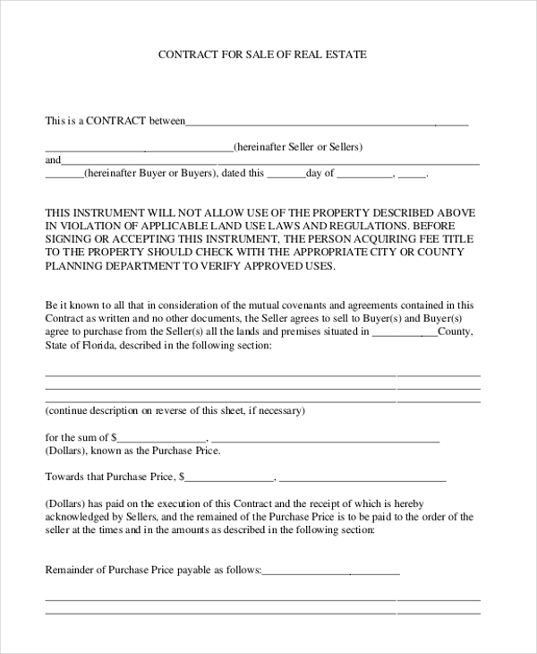 FREE 9 Sample Sales Contract Forms In PDF MS Word