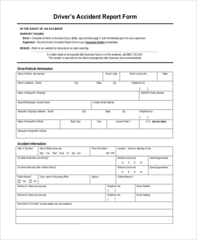 driver accident report form