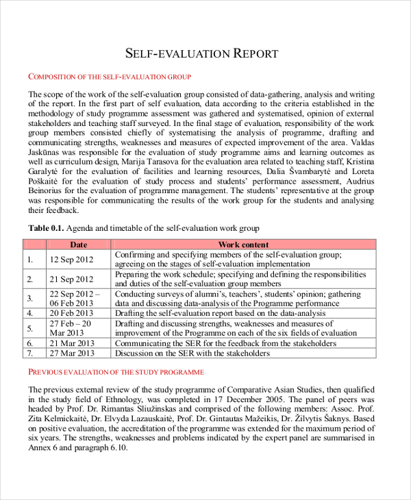 FREE 8 Sample Employee Self Evaluation Forms In PDF