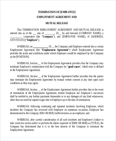 employee termination release form