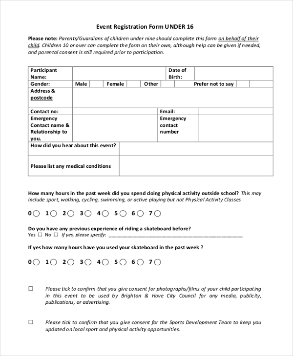 FREE 11+ Sample Event Registration Forms in PDF | MS Word | Excel