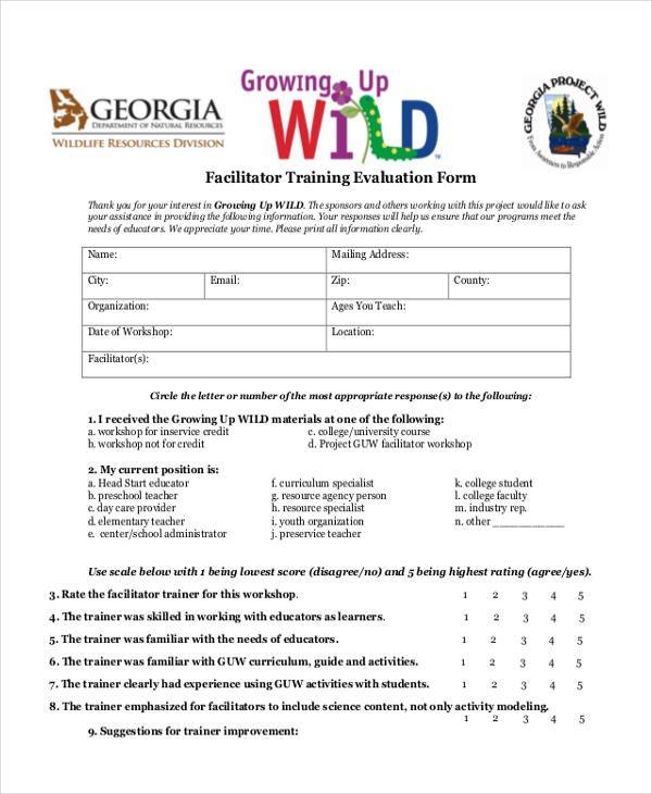 facilitator evaluation form template sle evaluation form 9 free documents in pdf facilitator evaluation form template sle evaluation form 9 free documents in pdf