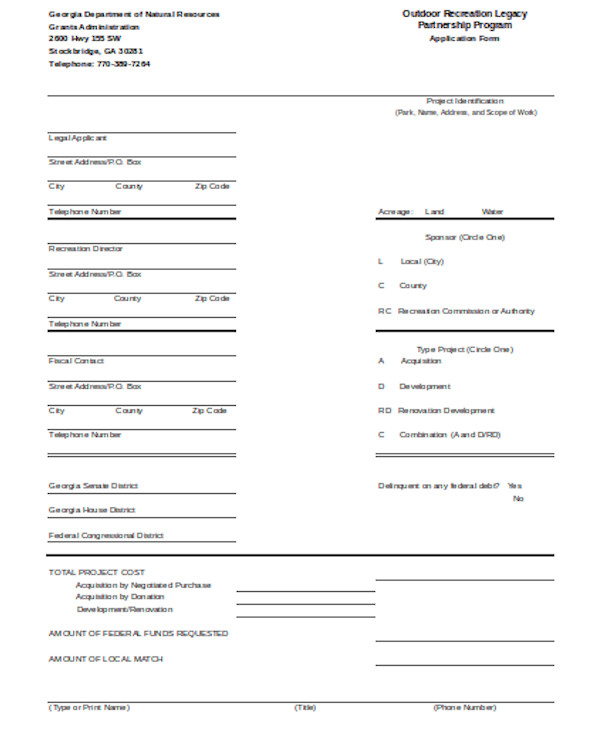 formal general application form