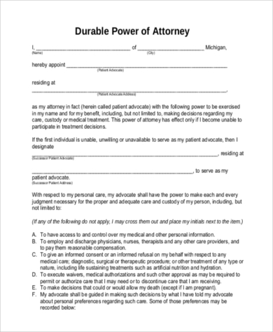 Free Sample Power of Attorney Forms