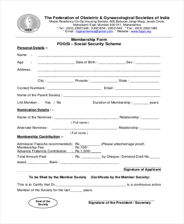 FREE 9+ Sample Social Security Application Forms in PDF