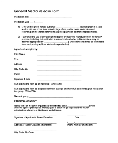 FREE 12+ Media Release Form Samples in MS Word | PDF | Excel