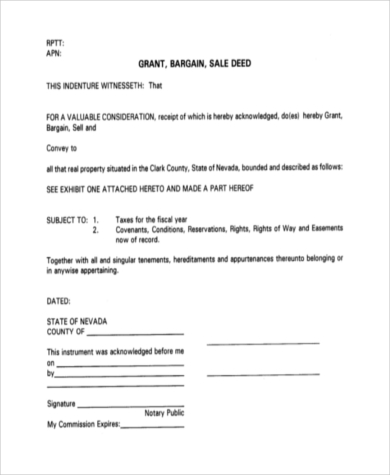 Free 7 Sample Grant Deed Forms In Pdf Ms Word