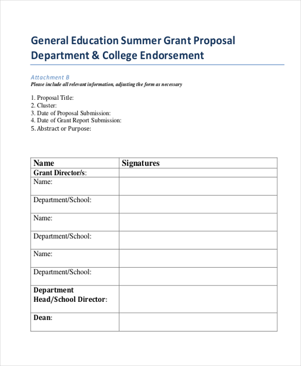 grant proposal for education