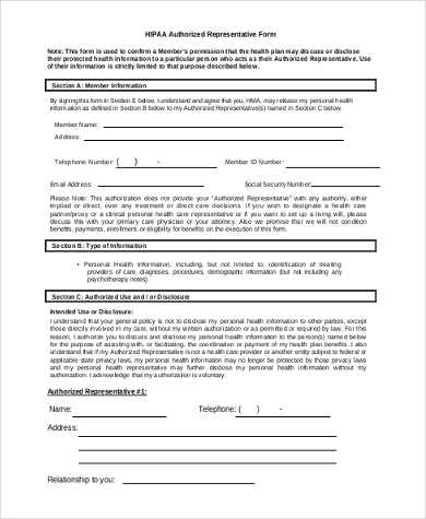 FREE 8+Sample Authorized Representative Forms in MS Word | PDF