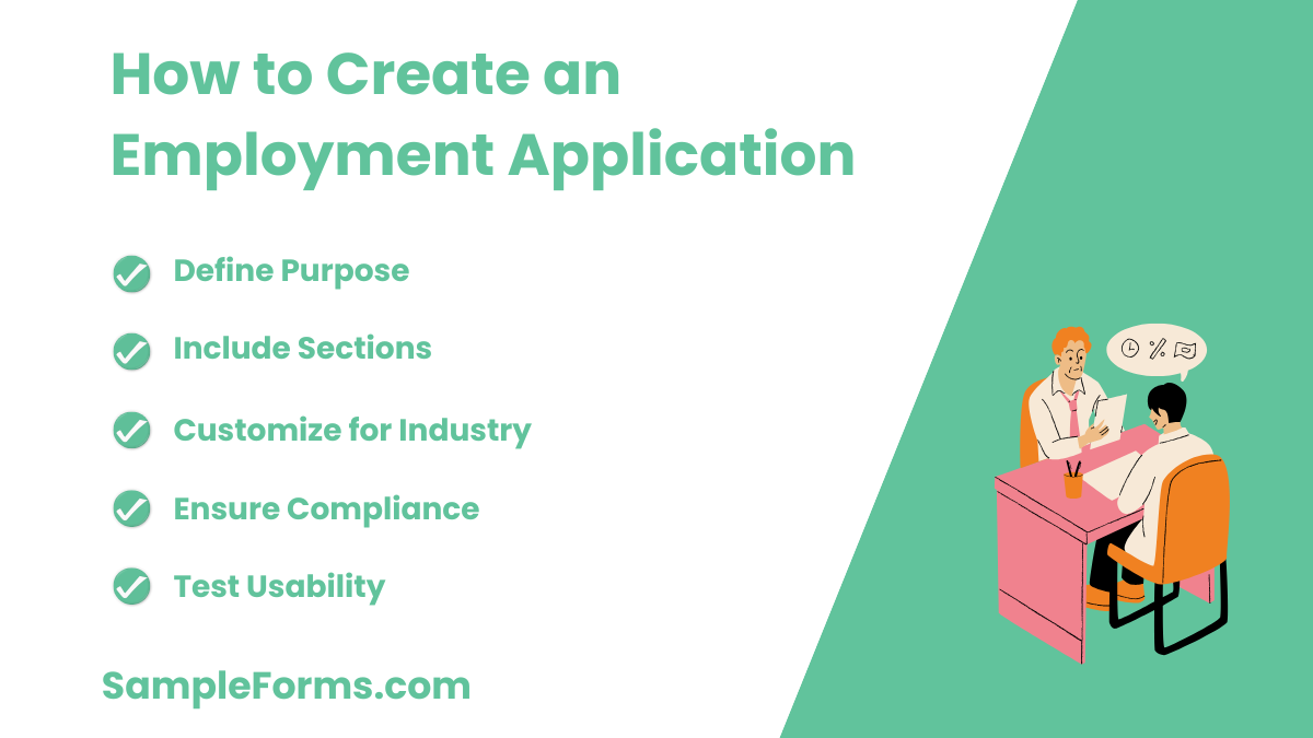 how to create an employment application