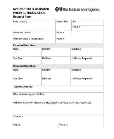 medicare authorization request form
