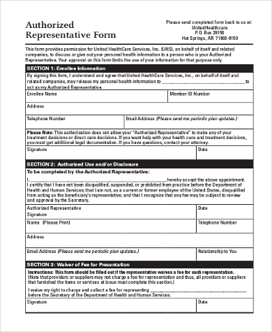 medicare authorization of representation form
