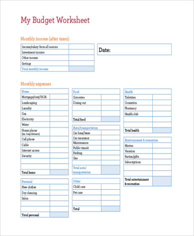 FREE 8+ Sample Monthly Budgets in PDF | MS Word | MS Excel