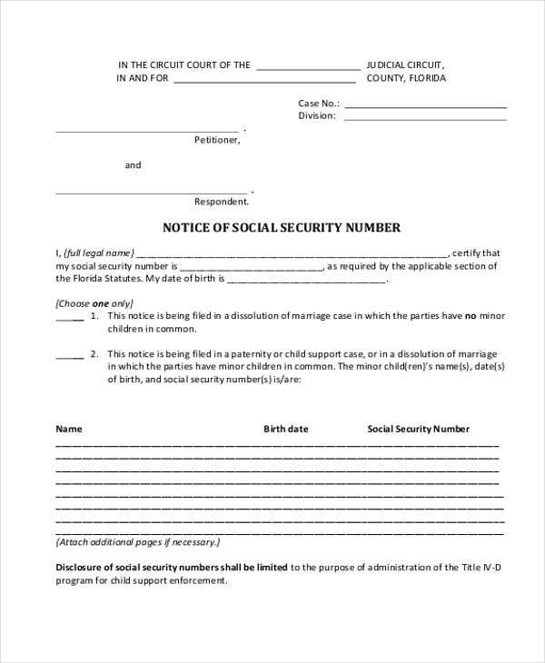notice of social security number1