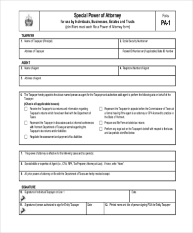 FREE 7+ Sample PA Power of Attorney Forms in PDF | MS Word