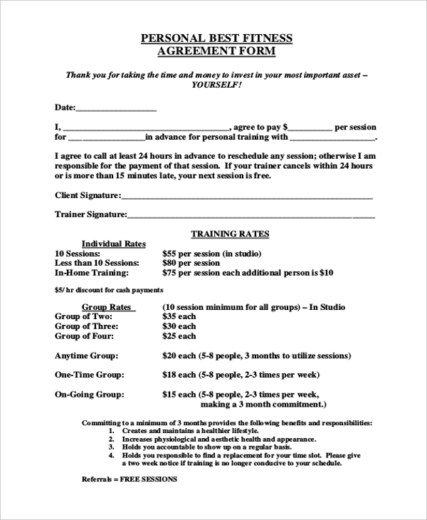 FREE 9+ Sample Personal Agreement Forms in PDF | MS Word