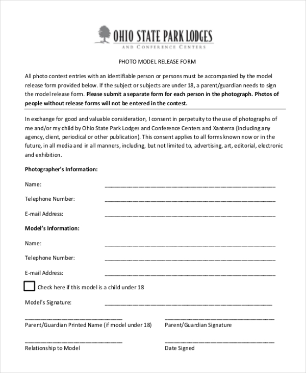 photo model release form