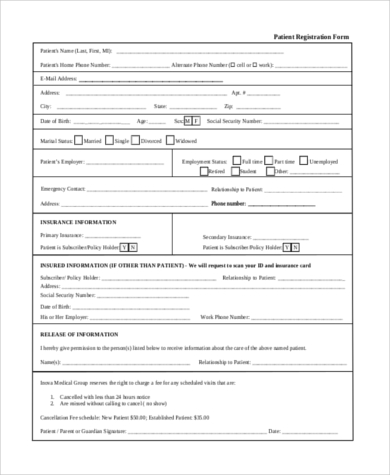 patient registration form pdf