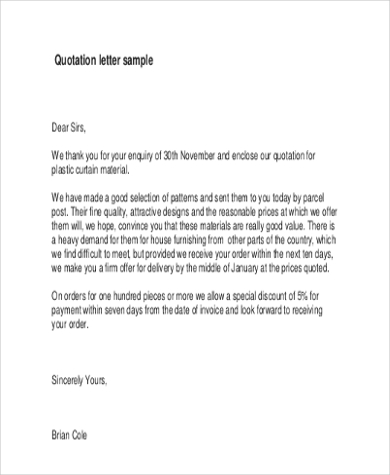 thank letter quotation you Free Documents PDF Proposal in Doc, 8 Form    Sample