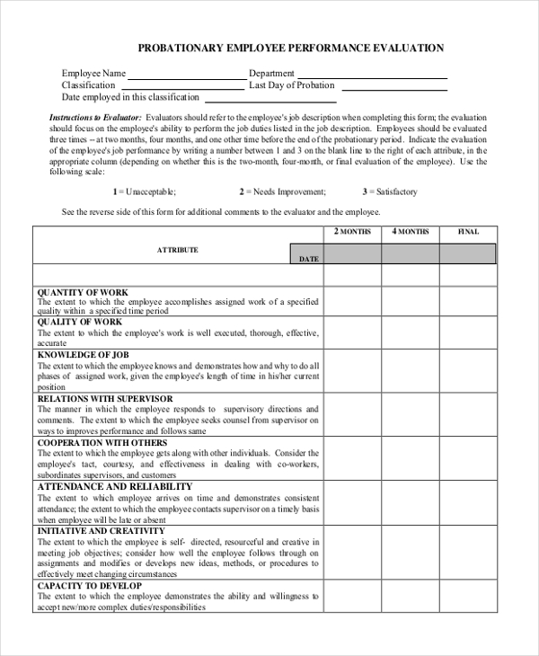 Free 11 Sample Evaluation Forms In Pdf Excel Ms Word 6388