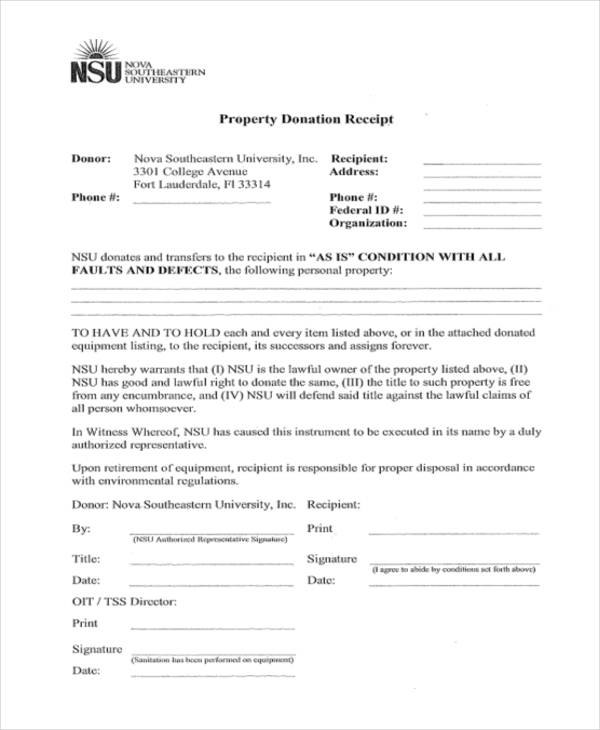 FREE 8+ Sample Donation Receipt Forms in PDF Excel