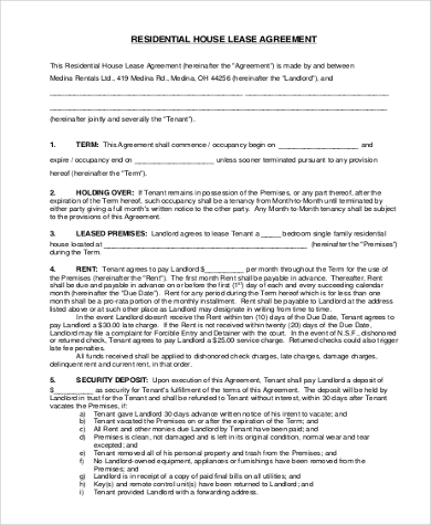 FREE 9+ Residential Lease Agreement Samples in MS Word | PDF