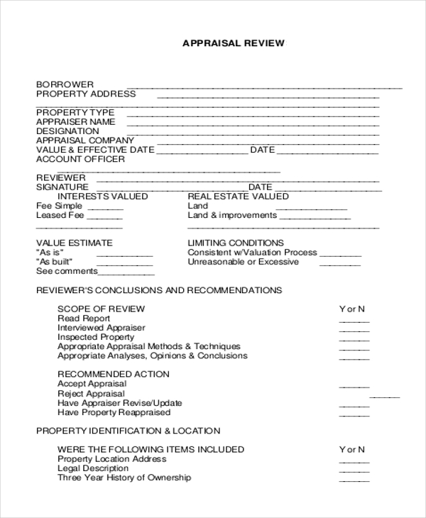 mo home appraisal checklist