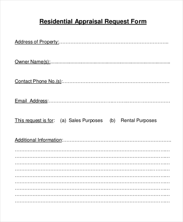 residential appraisal request form2