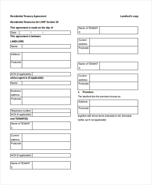 FREE 7+ Sample House Agreement Forms in PDF MS Word
