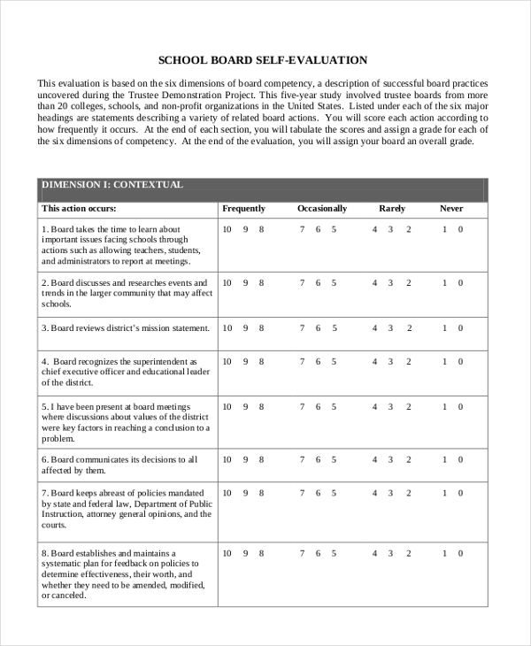 Free 9 Sample Self Evaluation Forms In Pdf Ms Word 7826