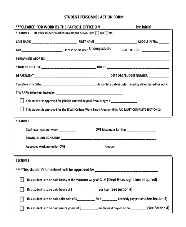 FREE 9+ Personnel Action Form Samples in MS Word PDF Excel