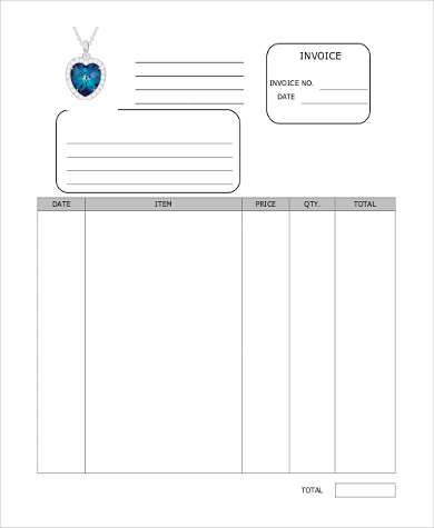 sample jewelry invoice form
