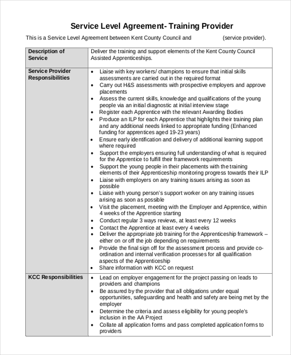 Service level agreement literature review