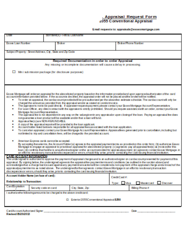 FREE 11+ Sample Appraisal Request Forms in PDF | MS Word