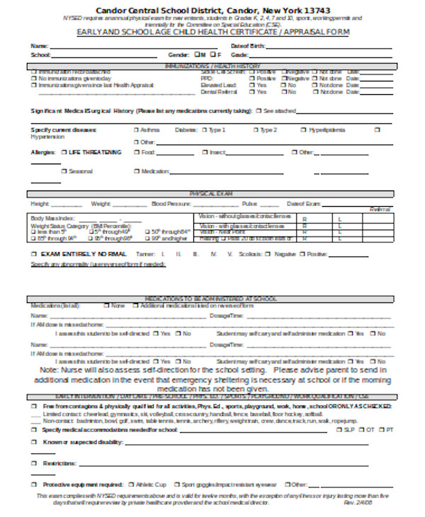 FREE 10+ Sample Health Appraisal Forms in PDF | MS Word