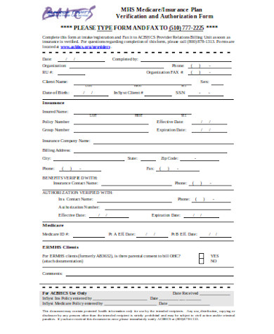 simple medicare authorization form