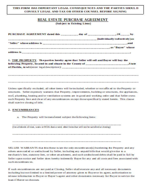 simple real estate agreement form
