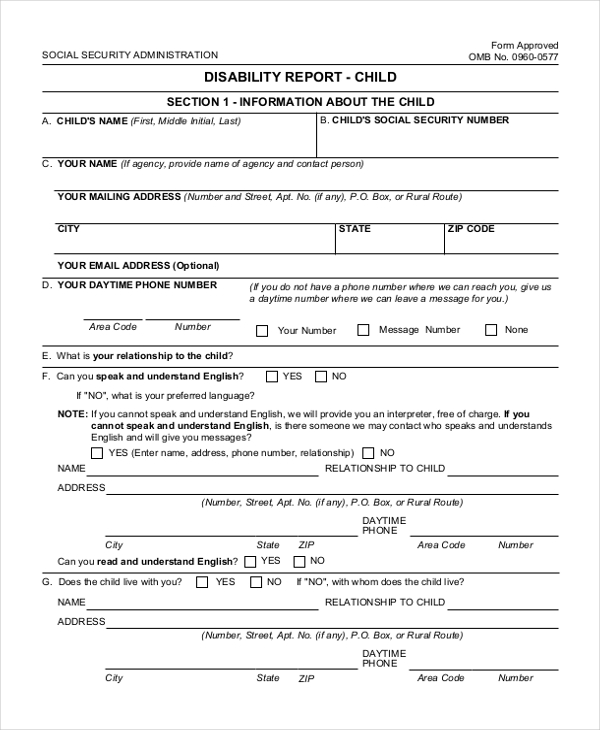 FREE 9 Sample Social Security Application Forms In PDF