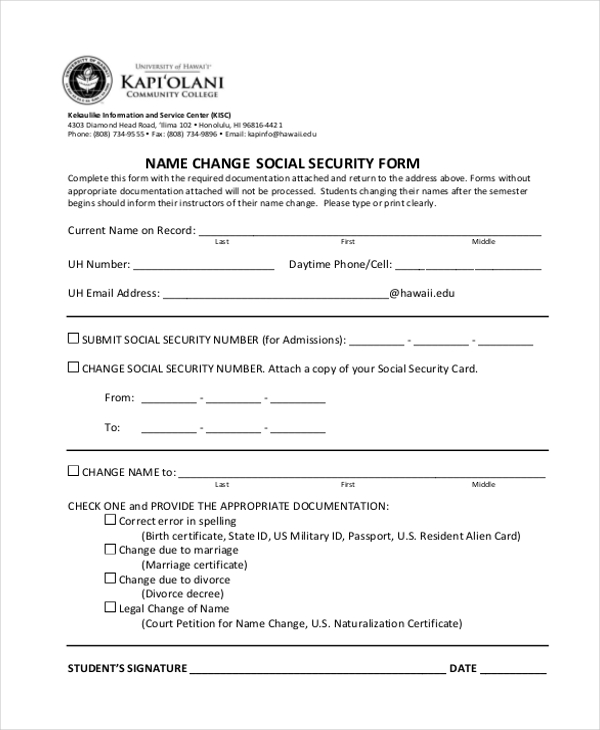 FREE 16+ Sample Social Security Forms in PDF MS Word