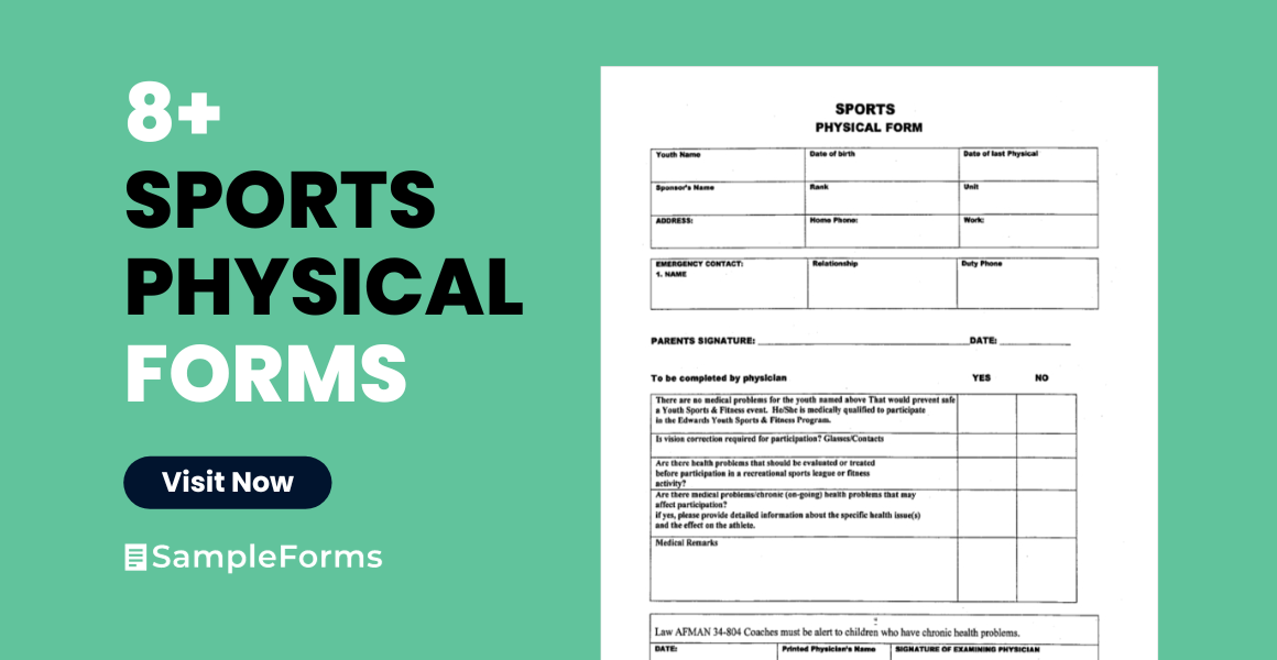 sports physical forms