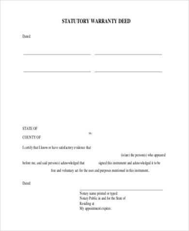 statutory form warranty deed